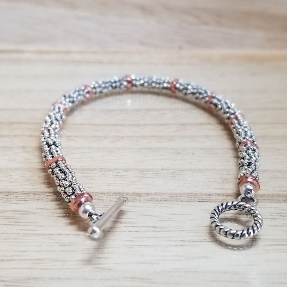 Ladies Two Tone Silver & Copper Beaded Bra… - Picture 10 of 13